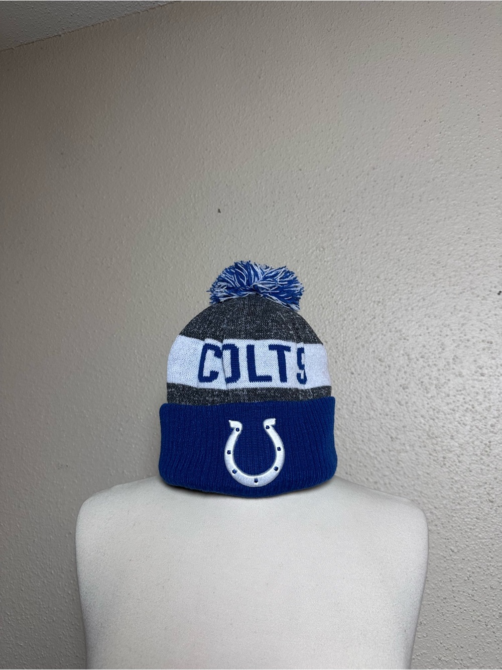 New Era Indianapolis Colts Unisex Blue Pom Beanie Hat
